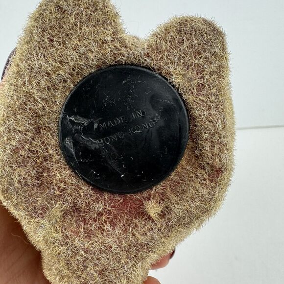 Vintage Flocked 6" Squirrel Holding Acorn Bank With Stopper Made in Hong Kong - Picture 6 of 7